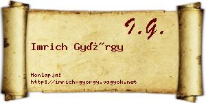 Imrich György névjegykártya